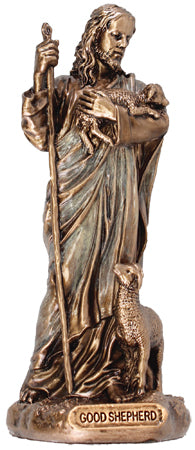 Jesus Good Shepherd Bronze Finish Statue