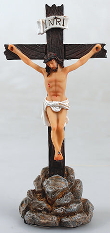 Resin Standing Crucifix 8 X 1/2"