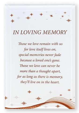 In Loving Memory Glass Plaque