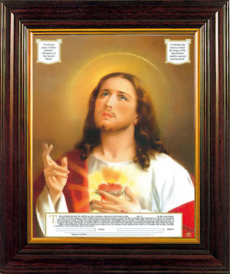 Sacred Heart Enthronement Image 8¼ x 10" Framed