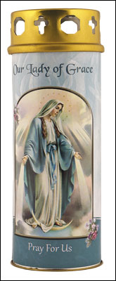 Our Lady of Grace Votive Candle (3 days burn time)