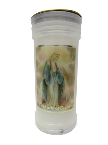 Our Lady of Grace Votive Candle (3 days burn time)