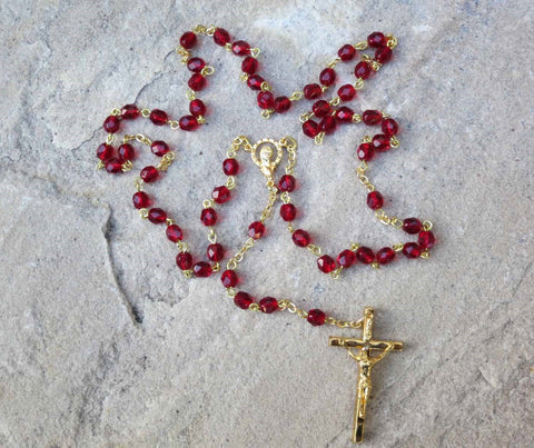 Red glass Rosary