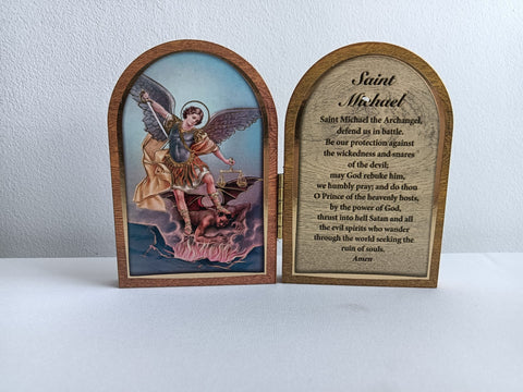 Foldable triptych of Saint Michael the Archangel