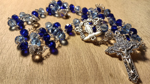 Glass Rosary/Blue - Miraculous