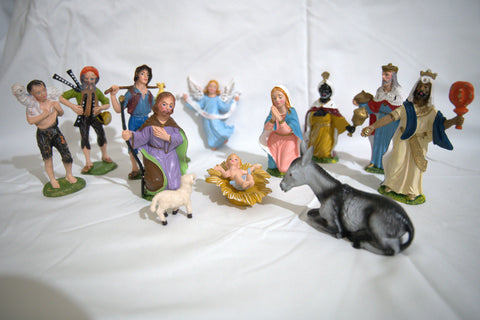 Plastic Nativity Set - 12 figures 12cm
