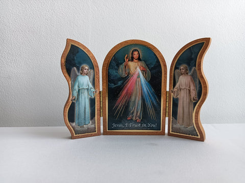 Folding Divine Mercy Triptych