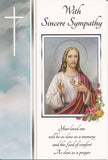 With Sincere Sympathy Mass Card (Sacred Heart)