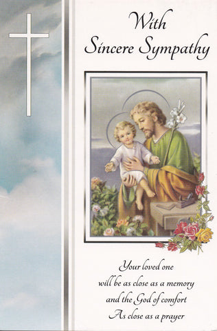 With Sincere Sympathy Mass Card (St. Joseph & the Child Jesus)
