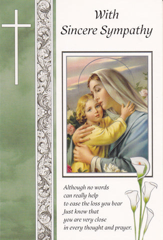With Sincere Sympathy Mass Card (Our Lady and the Child Jesus)