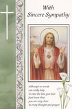 With Sincere Sympathy Mass Card (Sacred Heart)