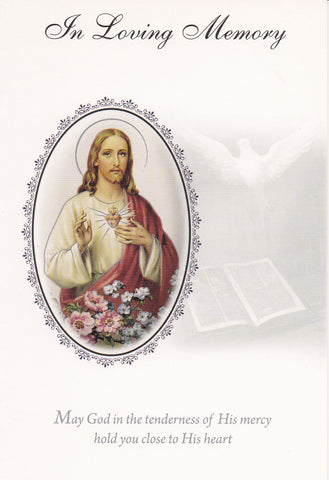 In Loving Memory Mass Card (Sacred Heart)