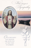 With Deepest Sympathy Mass Card (Sacred Heart)