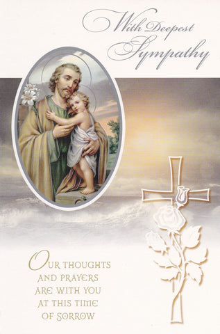 With Deepest Sympathy Mass Card (St. Joseph & the Child Jesus)