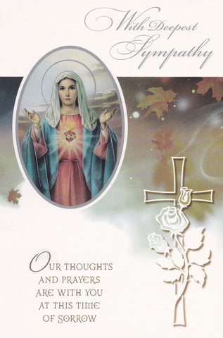 With Deepest Sympathy Mass Card (Immaculate Heart)
