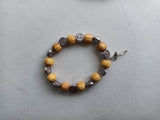 Wooden rosary bracelet with St. Benedict medals (elasticated)