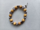 Wooden rosary bracelet with St. Benedict medals (elasticated)