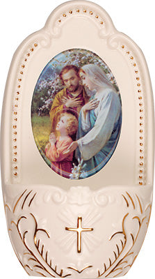 Holy Family Porcelain Holy Water Font