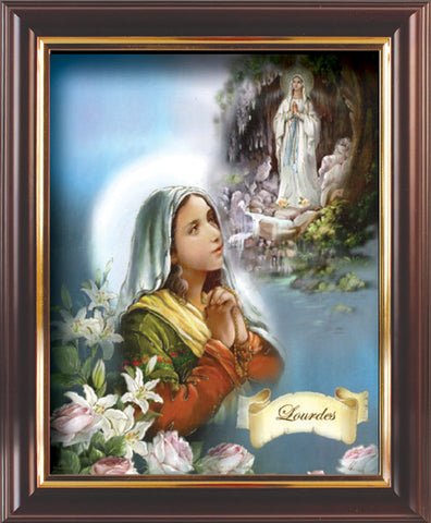 Our Lady of Lourdes Image 10 x 12" Framed