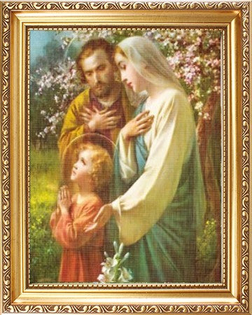 Holy Family 8 x 6" Framed - Gold