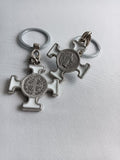 Keychain of St. Benedict's cross colours available: blue, brown and white