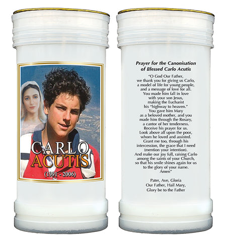 Blessed Carlo Acutis Votive Candle (3 days burn time)