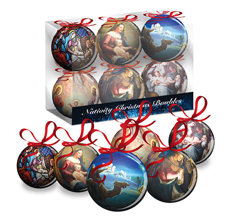 Nativity Bauble Decoupage 2 1/2 inch - 6 Designs