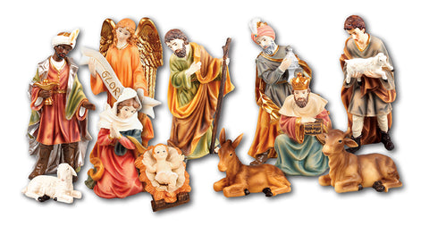 Nativity Set 11 Resin Figures 3 1/2 inches