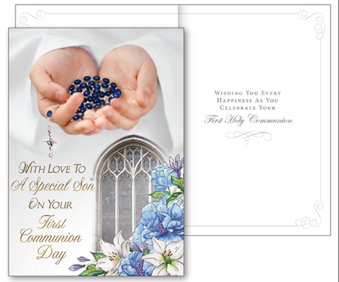 Communion Card with Insert - Boy - Son