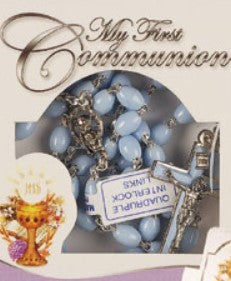 Communion Rosary/Plastic/Blue