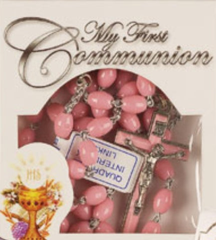 Communion Rosary/Plastic/Pink
