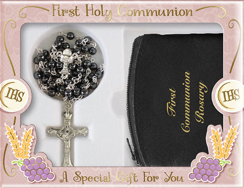 Holy Communion Gift Set Rosary & Pouch