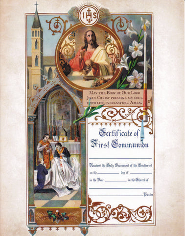 First Holy Communion Certificate