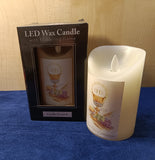 Communion Candle with Real Scented Wax LED Light & Timer