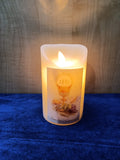 Communion Candle with Real Scented Wax LED Light & Timer