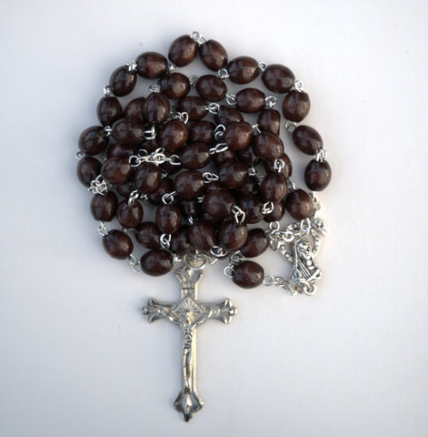 Dark Brown Wood Rosary