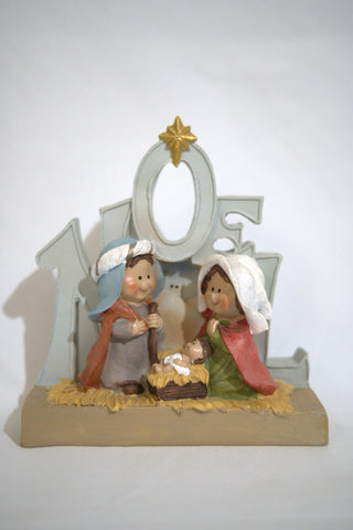 Children Resin Nativity Scene - Holy Family - NOEL