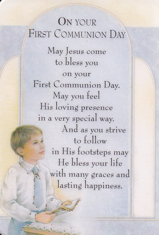 Communion Prayer Card for a Boy 5