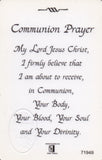 Communion Prayer Card for a Girl 2