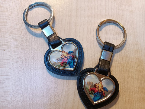 St. Christopher Keychain Heart Shaped