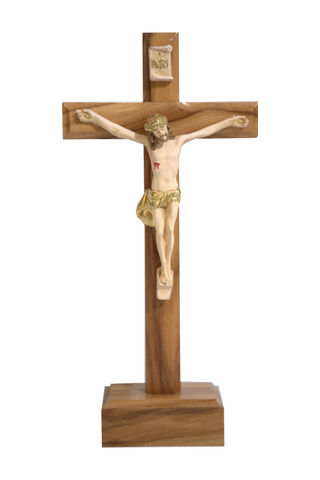Genuine Olive Wood Standing Crucifix