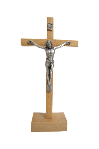 Beech Wood Standing Crucifix