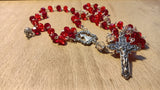 Glass Rosary/Ruby - Divine Mercy