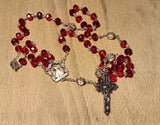 Glass Rosary/Ruby - Divine Mercy