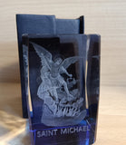 Laser-engraved crystal/Symbolic of Archangel Michael
