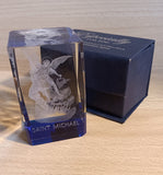 Laser-engraved crystal/Symbolic of Archangel Michael