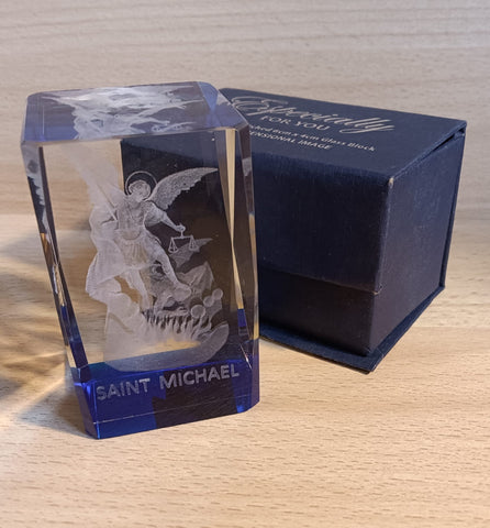 Laser-engraved crystal/Symbolic of Archangel Michael