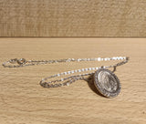 Miraculous medal in sterling silver with crystal stone and 45 cm chain