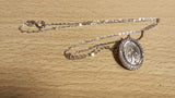Miraculous medal in sterling silver with crystal stone and 45 cm chain
