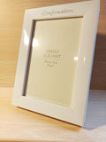 Communion Photo Frame/White Finish/Symbolic